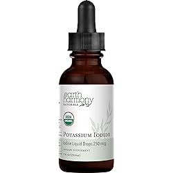 USDA Organic Potassium Iodide 250 mcg Liquid Supplement 6 Month Supply - Supports The Thyroid Gland and Helps Exposure & Low Levels of Iodine - More Bioavailable Than Iodine Tablets, Pills - 1 Fl Oz