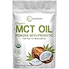 Organic MCT Oil Powder with Prebiotic Fiber,1 Pound16 Ounce, Fast Fuel for Body and Brain, C8 MCT Oil for Coffee Creamer, Delicious for Tea, Smoothie, Drink and Beverage, No GMOs, Keto Diet, Vegan