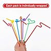 200 Pcs Individually Packaged Colorful Disposable Extra Long Flexible Plastic Drinking Straws.0.23'' diameter and 10.2" long