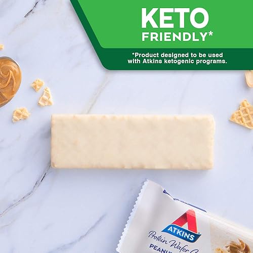 Atkins Protein Wafer Crisps, Peanut Butter, Keto Friendly, 5 Count