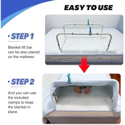 Zelen Blanket Lifter for Feet Lift Bar Sheet Riser Foot Tent Blanket Support Holder 26-34'' Adjustable Bed Cradle Assistance Device Hospital Bed Rail Accessories Leg Knee Ankle Post Surgery Recovery