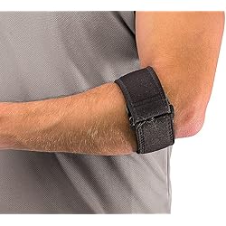 MUELLER Tennis Elbow Support with Gel Pad, Black, One Size Fits Most