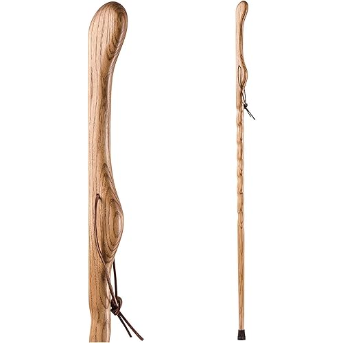 Brazos Trekking Pole Hiking Stick for Men and Women Handcrafted of Lightweight Wood and made in the USA, Tan Oak, 48 Inches