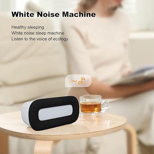 White Noise Machine, Sleeping Instrument, Sleep Sound Machine, Intelligent Soothing Music Sleep Aid Small Night Light, White Noise Machine for BabyBlack