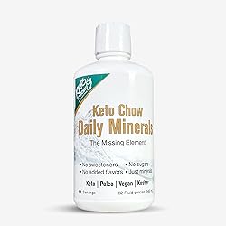 Keto Chow Trace Minerals Drops | Sodium, Magnesium, Potassium & Trace Mineral Supplements | Promotes Electrolyte Balance | Perfect for Keto Diet and Intermittent Fasting | On The Go Container | 32 oz