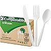 BIOCEAN 100% Compostable No Plastic Knives Forks Spoons Utensils, The Heavyweight Heavy Duty Flatware is Eco Friendly Products for Lounge Party Wedding BBQ Picnic Camping