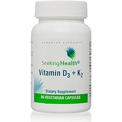 Vitamin D3 K2 | 5000 IU of D3 as cholecalciferol for Optimal Calcium Absorption | 100 mcg of K2 as menaquinone-7 for Circulatory Health | Supports Bone & Immune Health | 60 Vegetarian Capsules