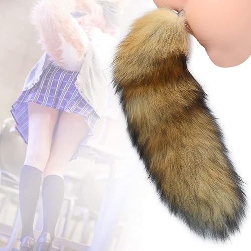 FST Wild Fox Tail with Stainless Steel Anal Plug, Anal Tail Sex Toys, Butt Plug Anal Stimulator for Women Cospaly