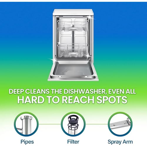 True fresh dishwasher cleaner tablets 18 Pack deep cleaning dishwasher tabs freshens your dish washer machine 18 months supply effervescent dish washer cleaner