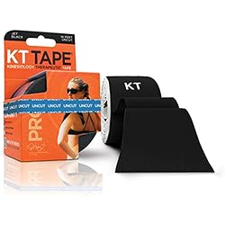 KT Tape Pro Synthetic Kinesiology Therapeutic Athletic Tape, 16ft Uncut Roll, Jet Black