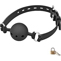 FST Ball Gag Silicone Breathable Mouth Gag with Lock 1.73"