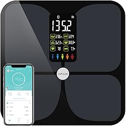 Scales for Body Weight and Fat, Lescale Large Display Weight Scale, High Accurate Body Fat Scale Digital Bluetooth Bathroom Scale for BMI Heart Rate, 15 Body Composition Analyzer Sync with Fitness App