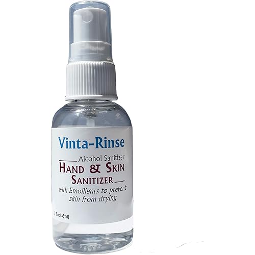 Vinta Rinse Hand Sanitizer, 2 Oz Spray Bottle