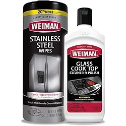 Weiman Heavy Duty Cooktop Polish & Stainless Steel Wipes - Powerful Appliance Kitchen Cleaning Kit - Packaging May Vary