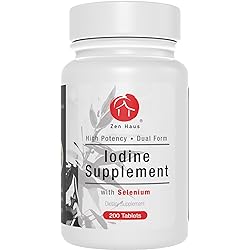 Zen Haus Iodine Supplement 12.5 mg with Selenium as Selenomethionine and More - 200 Tablets - Thyroid Plus Immune Support - High Potency Iodine Tablets - Compare to Lugol's Iodine Pills