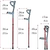 Lightweight Foldable Forearm Crutch, Aluminum Walking Stick,Height Adjustable, Ergonomic Handle with Comfortable Grip 2ZG-0IGM Red