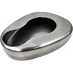 DEXSUR Bedpans for Elderly Men and Women, Heavy Duty Metal Autoclavable Adult Stainless Steel Bed pan for Medical Centers and Home Use, 14 x 11 38 Inches