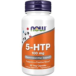 NOW Supplements, 5-HTP 5-hydroxytryptophan 100 mg, Neurotransmitter Support, 60 Veg Capsules