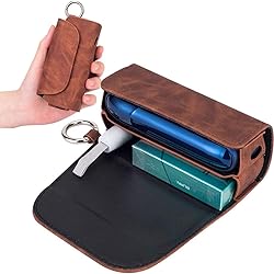 Goodern Compatible for Protective Case Cover Anti-Shock Protective Cover Frosted Leather Carry Case for IQOS 3.0IQOS 3 Duo Brown