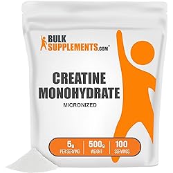 BulkSupplements.com Creatine Monohydrate Powder - Creatine Powder - Creatine Supplements - Micronized Creatine - Creatine Nutritional Supplements 500 Grams - 1.1 lbs