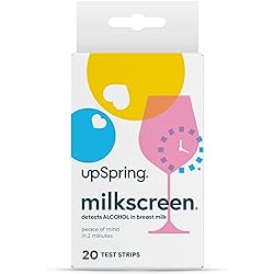 Upspring Milkscreen Test Strips to Detect Alcohol in Breast Milk - at-Home Test for Breastfeeding Moms, Simple Breast Milk Alcohol Dip Test with Accurate Results in 2 Minutes, 20 Test Strips