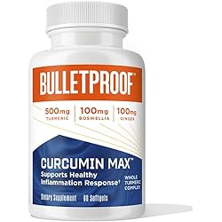 Bulletproof Curcumin Max Inflammation Response Softgels, 60 Count, Keto Supplement for Joint and Inflammation Support