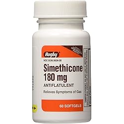 Simethicone 180mg Softgels Anti-Gas Compare to Phazyme Ultra Strength 60ct by Rugby