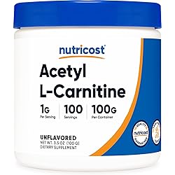 Nutricost Acetyl L-Carnitine ALCAR 100 Grams - 1000mg Per Serving - Non-GMO, Gluten Free, Acetyl L-Carnitine Powder
