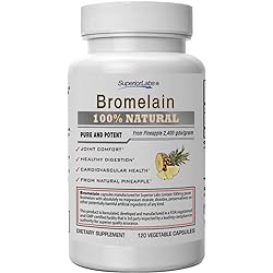 Superior Labs – Best Bromelain Non GMO Natural Supplement – Non-Synthetic – 2,400 gduGram – Supports Healthy Digestion & Inflammatory Responses, Bruises, Immune – Extra Strength – 500 mg, 120 VCaps