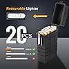 SOMGEM Cigarette Case with Lighter, Airtight Joint Holder Case Smell Proof, Waterproof Cigarette Holder for Whole Package 20pcs 84mm Cigarettes and Prerolls, Multipurpose Pocket Box Container for Outdoor