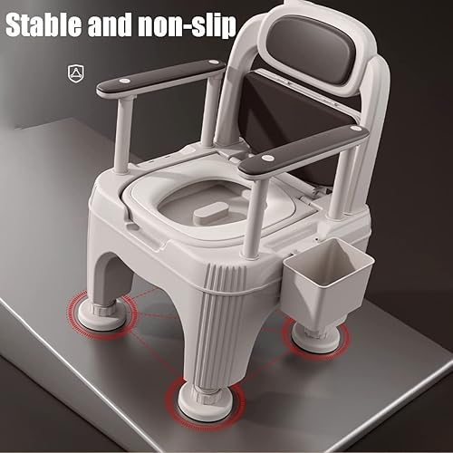 SSWWCXX Bedside Commodes, Bedside Toilet, Commode Chair, Height Adjustable Adult Potty Chair for Seniors, Portable Toilets for Home Use, Suitable for People with Disabilities,Pregnant Woman Brown