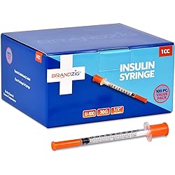 Brandzig Ultra-Fine Insulin Syringes 30G 1cc 12" 100-Pack