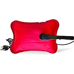 Happy Heat – Electric Water Heating Bag, Warm Compress Pad for Cramps and Sore Muscles, Rechargeable Hot Compress Bag for Indoor and Outdoor Use, Reusable Heating Pad, 10 x 7 x 4.75 inches, Red