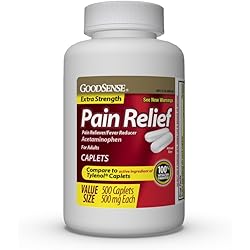 GoodSense Extra Strength Pain Relief, Acetaminophen Caplets, 500 mg, 500 Count