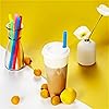 50 PCS Jumbo Smoothie Straws, Colorful Disposable Plastic Milkshake Straw 0.43" Diameter and 8.2" long
