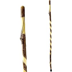 Brazos Trekking Pole Hiking Stick for Men and Women Handcrafted of Lightweight Wood and made in the USA, Hawthorn, 55 Inches