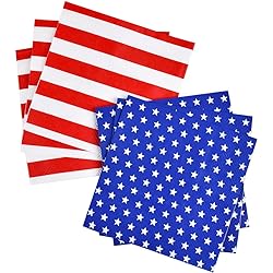 Gatherfun American Flag Patriotic Party Supplies Disposable Paper Napkins Cocktail Napkins for Veterans Day Election Day 4th of July Independence Day Decorations, 40 Pack of Stars40 Pack of Stripes
