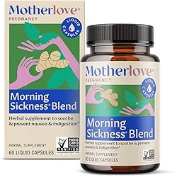 Motherlove Morning Sickness Blend 60 Liquid caps Herbal Supplement for Morning Sickness Relief—Vegan, Non-GMO, Organic Herbs, Kosher, Soy-Free
