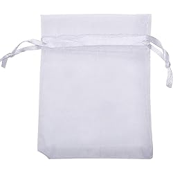 Mudder Organza Gift Bags Wedding Favour Bags Jewelry Pouches, Pack of 100 2.8 x 3.5 Inch, White