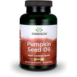 Swanson Pumpkin Seed Oil - Supports Brain Health, Heart Health, Prostate Health, and More - Combination Herbal Supplement with High Bioavailable EFAs - 100 Softgel Capsules, 1000mg Each