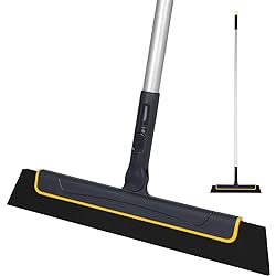 Yocada Floor Squeegee Broom Perfect for Shower Bathroom Kitchen Home Tile Pet Hair Fur Floor Marble Glass Window Water Foam Cleaning Long Adjustable Removable Handle Anti-Static Household 51in Pole