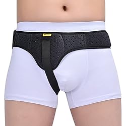 Tenbon Hernia Belt Truss for Men and Women Left or Right Side Supportive Groin Pain Truss With Removable Compression Pads For Pre or Post-Surgical Scrotal, Femoral, Comfortable Adjustable Waist Strap Hernia Guard