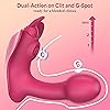 Dual-Action G Spot Vibrator - Boefous Bonnie, Clitoralis Stimulator with Flapping & Vibrating Motion, Remote Control, Butterfly Wearable Vibrator, Adult Sex Toys for Women Pleasure, Rose Red