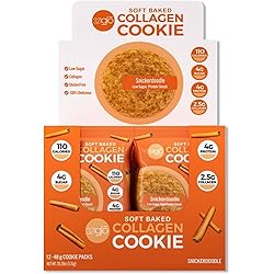 321glo Collagen Protein Cookies, Soft-Baked Cookies, Low Carb and Keto Friendly Treats for Women, Men, and Kids 12-Pack, Snickerdoodle