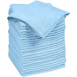 Quickie Microfiber Cleaning Cloth 14 X 14 inch, Blue, 24 Pack, All-Purpose TowelWiper for Multi-Purpose IndoorOutdoor CleaningDustingPolishing on KitchenBathroomAuto Surfaces 49024RM