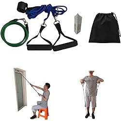 Mute Shoulder Pulley with Exercise Resistance Bands,Over The Door Pulley System for Shoulder Rehab,Arm Rehabilitation Assisting Exercise Equipment for Rotator Cuff Recovery