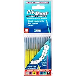 Pikdent Interdental Brushes with Coated Steel Core and Tynice Bristles Size 3 Yellow 0.6 mm Cylindrical - 10 Brushes