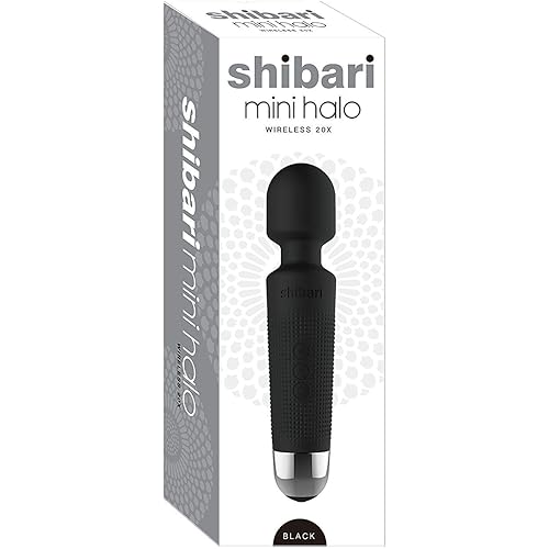 Shibari Mini Halo 20x,#34;The Original" Multi-speed Wand, Wireless, Power Vibrator Wand Massager Black