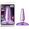 Blush B Yours Eclipse Pleaser - 4 Inch Soft Beginner Small Tapered Anal Butt Plug - Easy to Insert - Narrow Base for Comfort - Adult Sex Toys for Women Men - Non Porous Body Safe - Clear Purple