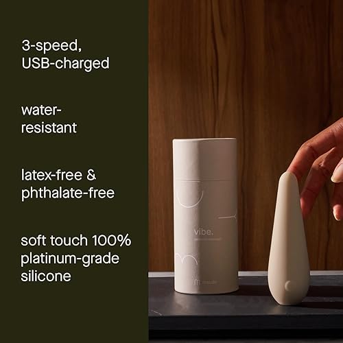 Maude Vibe in Grey - 3 Speed Easy-to-Use Cordless Massager - Platinum Grade Silicone Personal Massager - USB Charged Water Resistant Handheld Massager